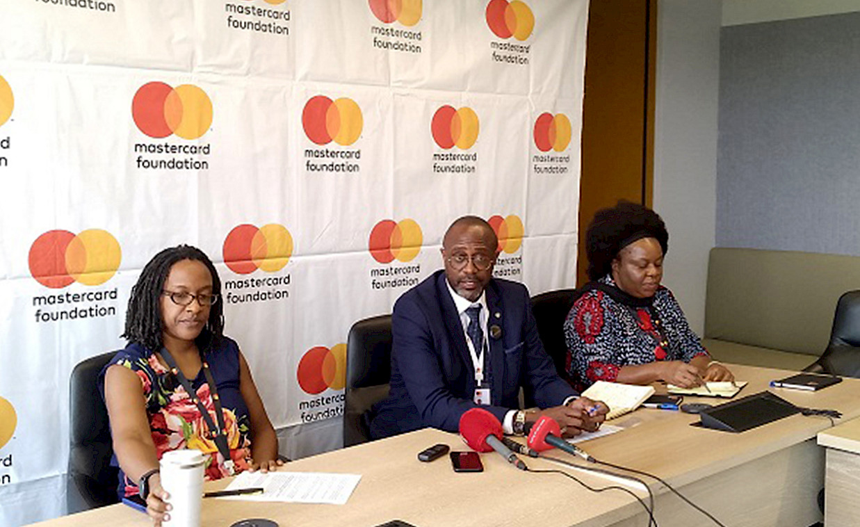 Mastercard Foundation Uganda officials at a recent media engagement in Kampala.